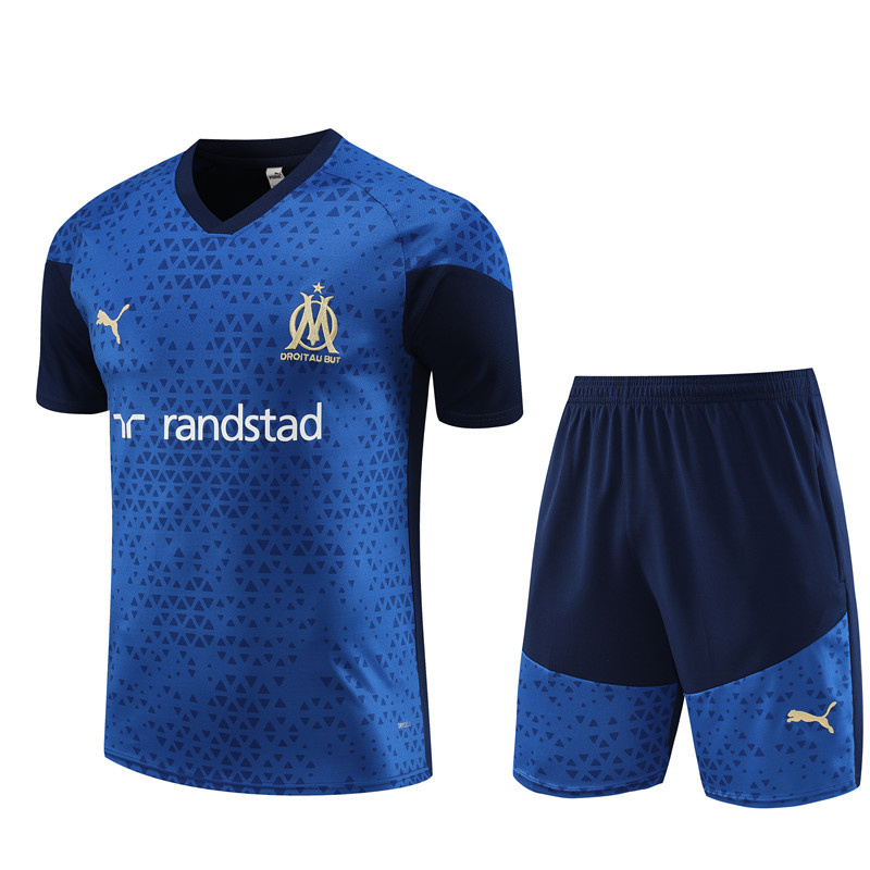 AAA Quality Marseilles 23/24 Dark Blue Training Kit Jerseys